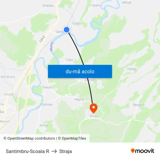 Harta de Santimbru-Scoala R către Straja
