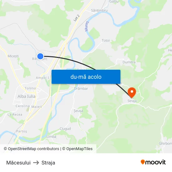 Harta de Măcesului către Straja