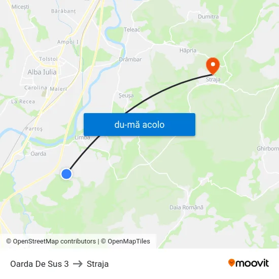 Harta de Oarda De Sus 3 către Straja