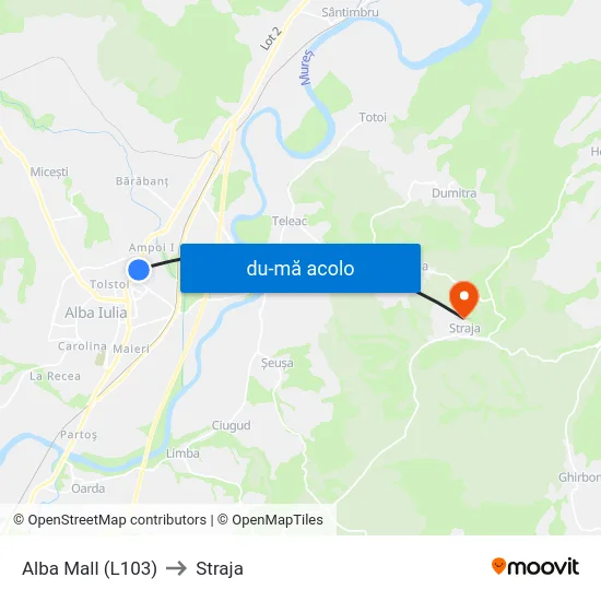 Harta de Alba Mall (L103) către Straja
