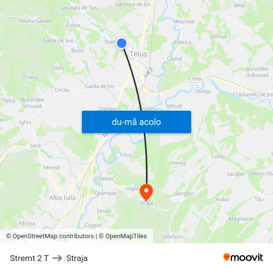 Harta de Stremt 2 T către Straja