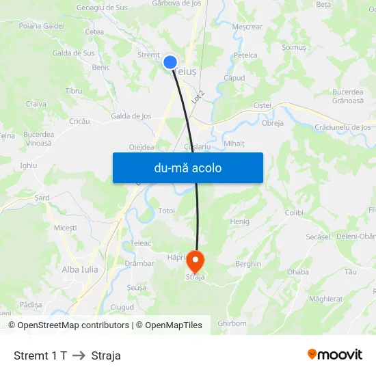 Harta de Stremt 1 T către Straja