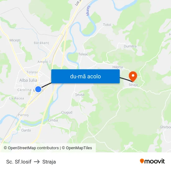 Harta de Sc. Sf.Iosif către Straja