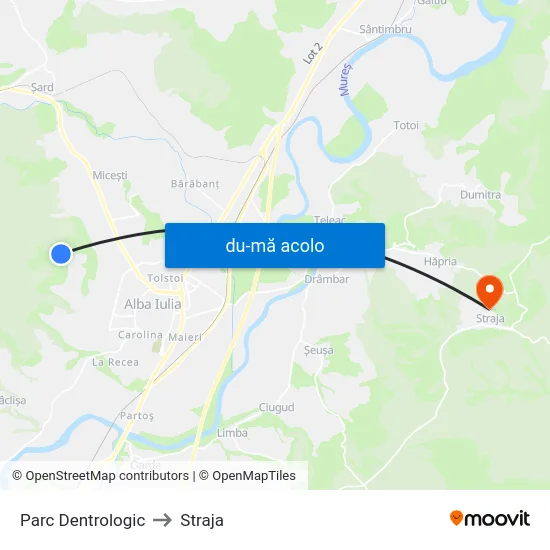 Harta de Parc Dentrologic către Straja