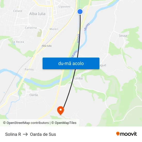Harta de Solina R către Oarda de Sus