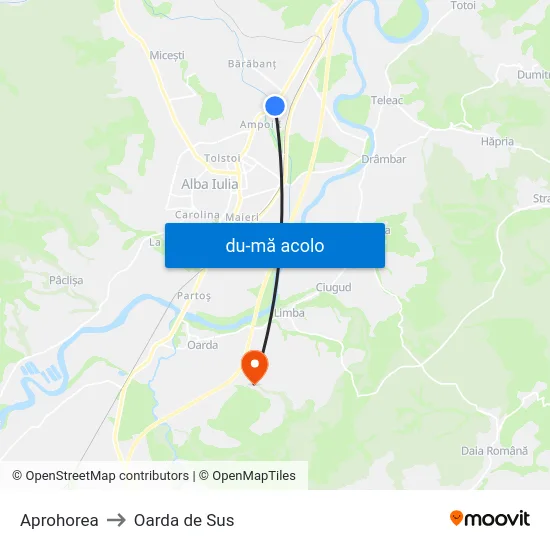 Harta de Aprohorea către Oarda de Sus