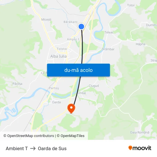 Harta de Ambient T către Oarda de Sus