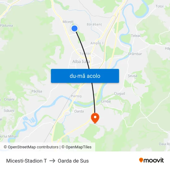 Harta de Micesti-Stadion T către Oarda de Sus