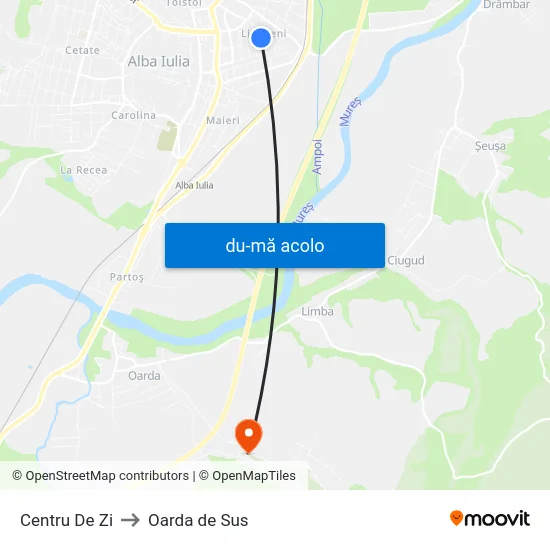 Harta de Centru De Zi către Oarda de Sus