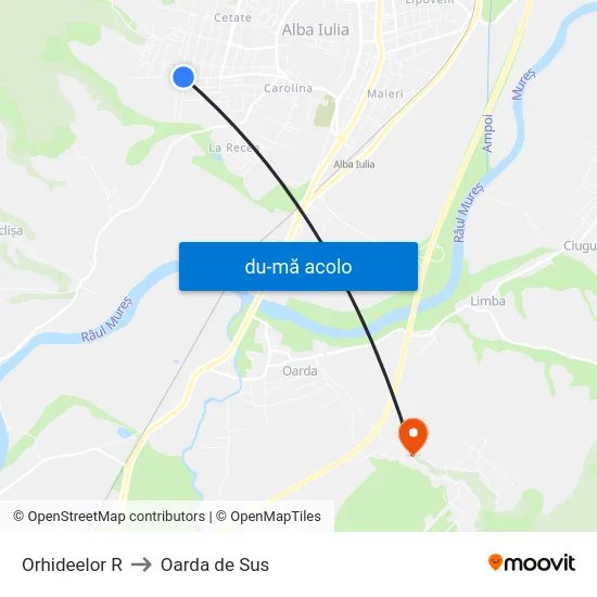 Harta de Orhideelor R către Oarda de Sus