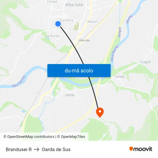 Harta de Brandusei R către Oarda de Sus