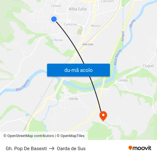 Harta de Gh. Pop De Basesti către Oarda de Sus