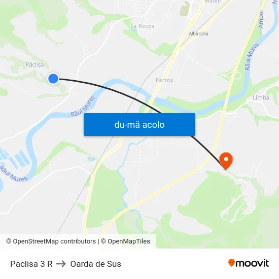 Harta de Paclisa 3 R către Oarda de Sus