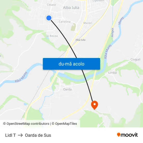 Harta de Lidl T către Oarda de Sus