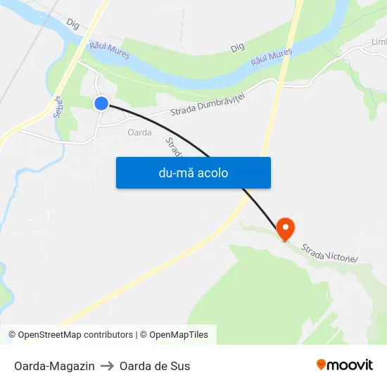 Harta de Oarda-Magazin către Oarda de Sus