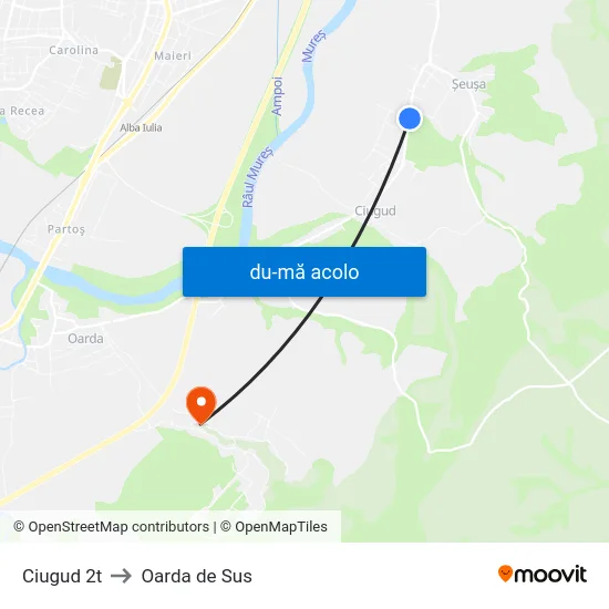 Harta de Ciugud 2t către Oarda de Sus