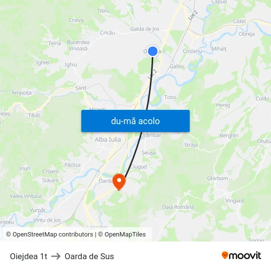 Harta de Oiejdea 1t către Oarda de Sus