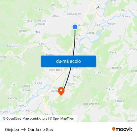 Harta de Oiejdea către Oarda de Sus