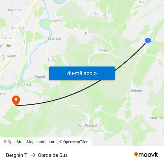 Harta de Berghin T către Oarda de Sus