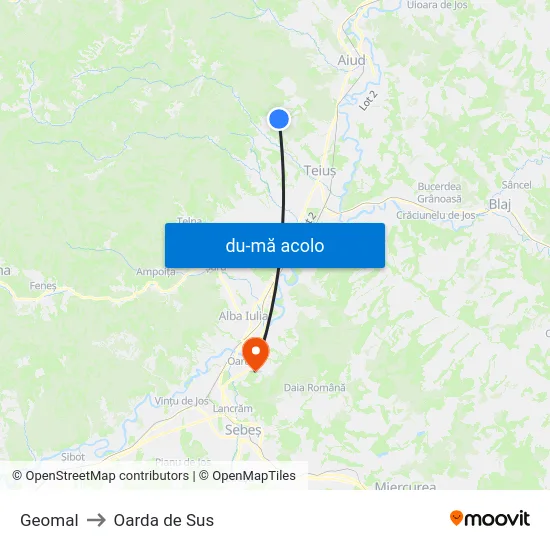Harta de Geomal către Oarda de Sus