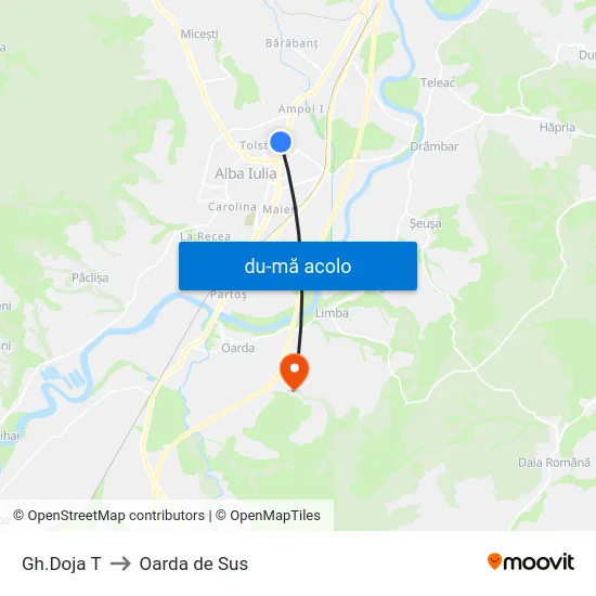 Harta de Gh.Doja T către Oarda de Sus