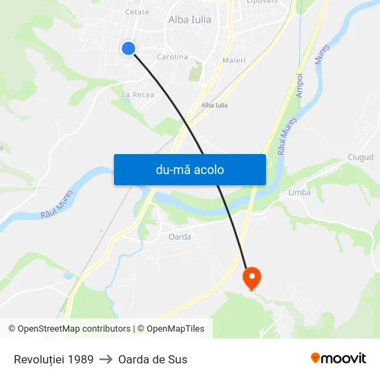 Harta de Revoluției 1989 către Oarda de Sus