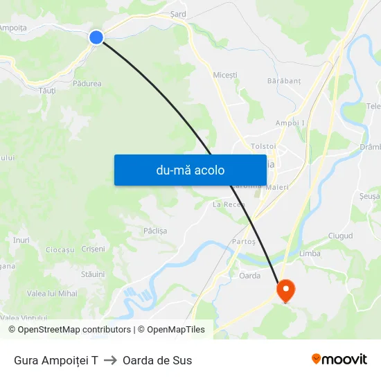 Harta de Gura Ampoiței T către Oarda de Sus