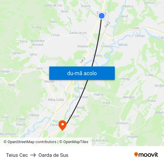 Harta de Teius Cec către Oarda de Sus