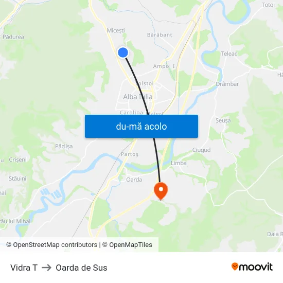 Harta de Vidra T către Oarda de Sus