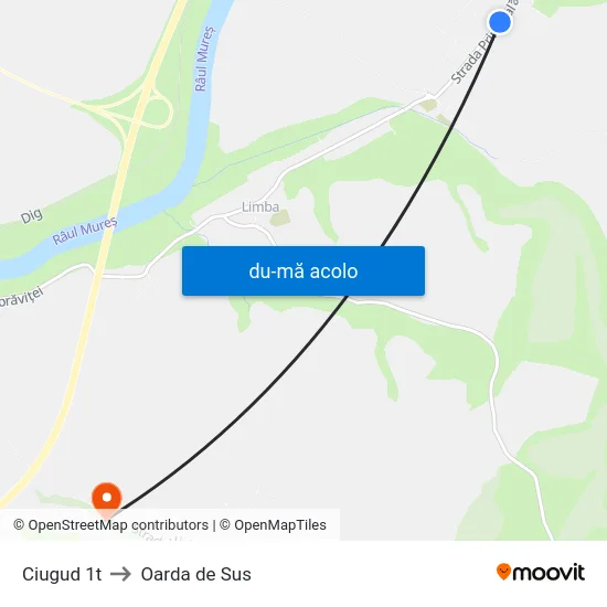 Harta de Ciugud 1t către Oarda de Sus