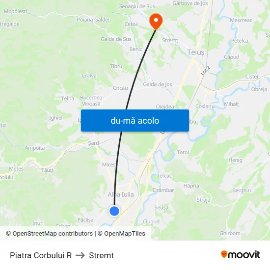 Harta de Piatra Corbului R către Stremt