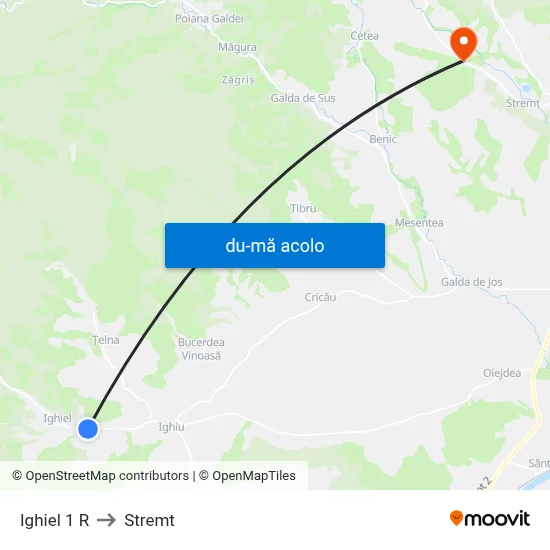 Harta de Ighiel 1 R către Stremt