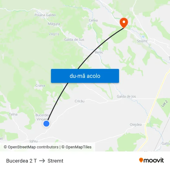 Harta de Bucerdea 2 T către Stremt