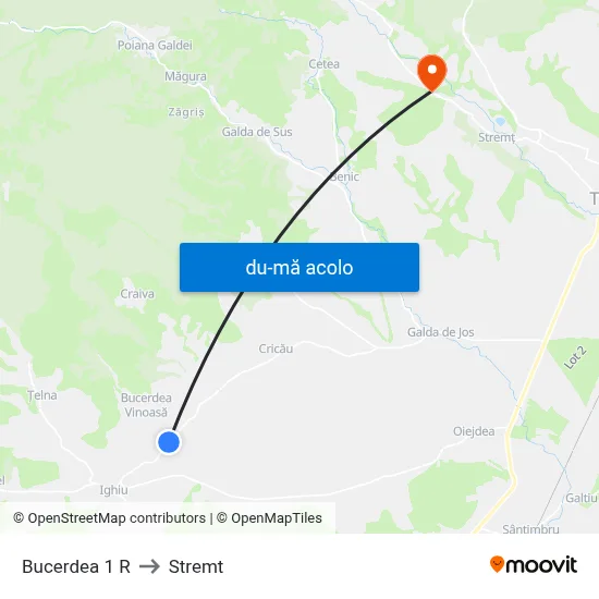 Harta de Bucerdea 1 R către Stremt