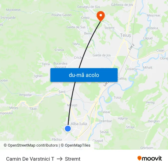 Harta de Camin De Varstnici T către Stremt