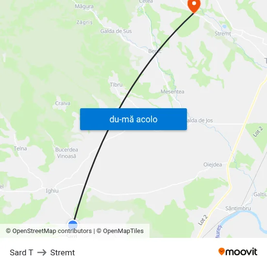 Harta de Sard T către Stremt