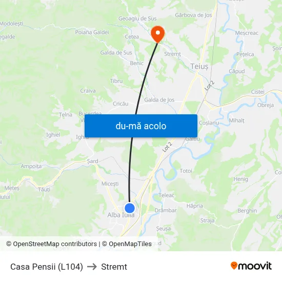 Harta de Casa Pensii (L104) către Stremt