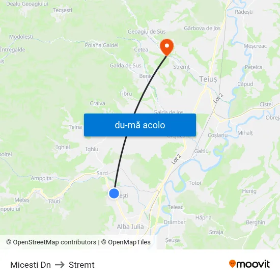 Harta de Micesti  Dn către Stremt