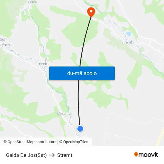 Harta de Galda De Jos(Sat) către Stremt