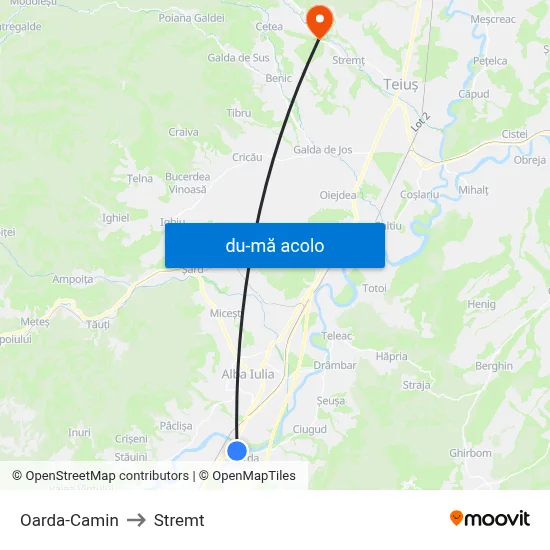 Harta de Oarda-Camin către Stremt