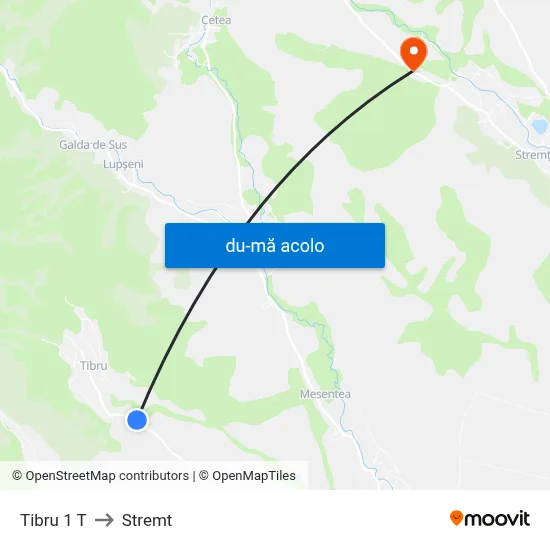 Harta de Tibru 1 T către Stremt