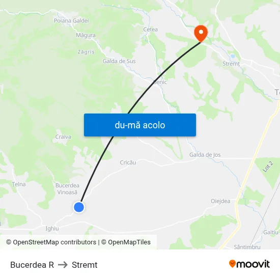 Harta de Bucerdea R către Stremt