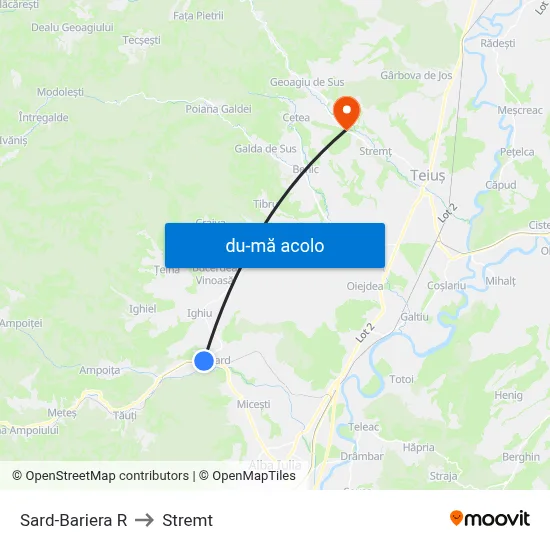 Harta de Sard-Bariera R către Stremt