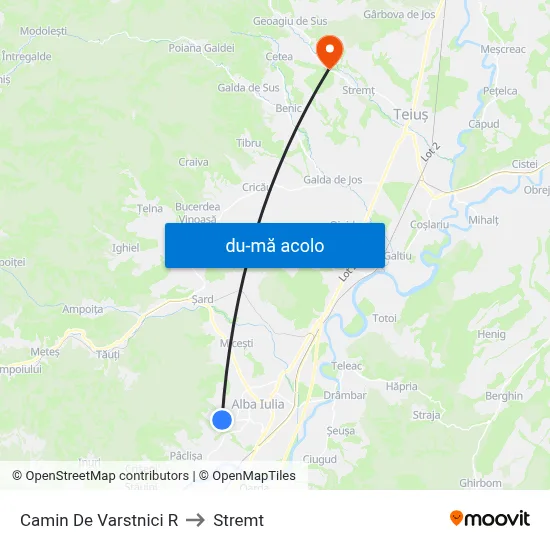 Harta de Camin De Varstnici R către Stremt