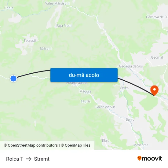 Harta de Roica T către Stremt