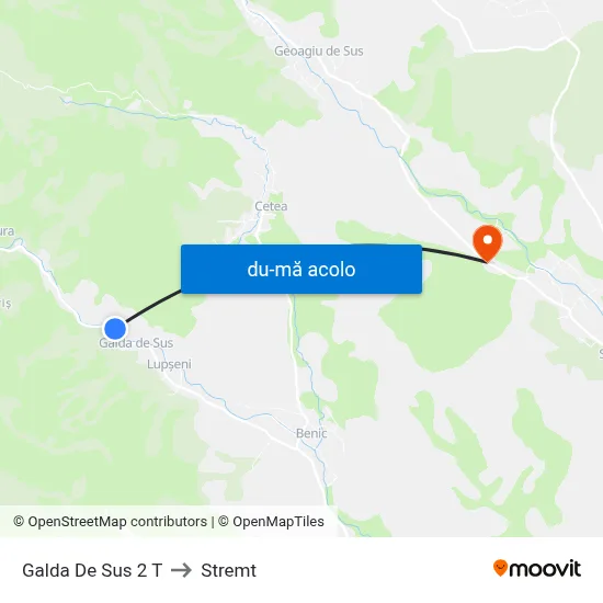 Harta de Galda De Sus 2 T către Stremt