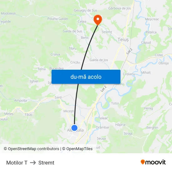 Harta de Motilor T către Stremt