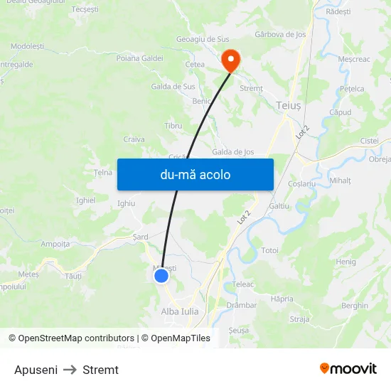 Harta de Apuseni către Stremt