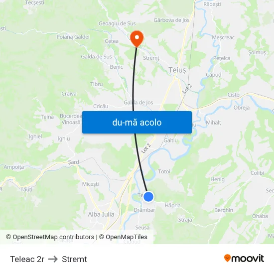 Harta de Teleac 2r către Stremt