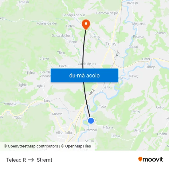 Harta de Teleac R către Stremt